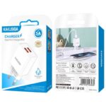 Φορτιστής/Charger Usb Διπλός 220V/5.0V 5A KSC-1620/WHITE