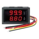 Ψηφιακό Βολτόμετρο-Αμπερόμετρο DUAL 0-100V DC 0-10ADC 48X29X22mm