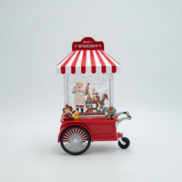 LA901635-1 Εργαστήρι του Άγιου Βασίλη με Νερό στο Εσωτερικό Φωτιζόμενο Μπαταρίας Timer 17.5x9x27cm