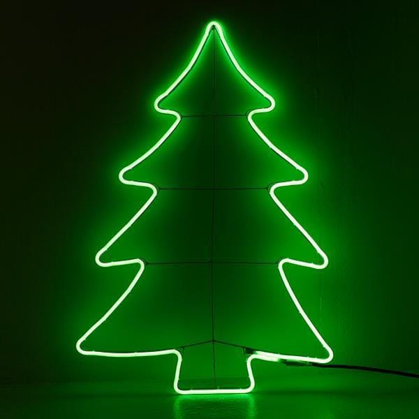 LA902043-1 Δέντρο Χριστουγεννιάτικο 65*74cm 230V 3m ΝΕΟΝ LED Φωτοσωλήνα Πράσινη Μονοκάναλη Προέκταση Παροχής 1,5m IP44