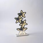 Διακοσμητικό Σχέδιο Καθρέπτης Με Led Ταινία 117 Led Aστέρια 21x15.5x41cm Μετασχηματιστή Θερμό Λευκό Led Προέκταση Παροχής 3m IP4