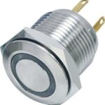 Μπουτόν Πατητό Φ16 Μεταλικό 220V με KOKKINO ΦΩΤΙΣΜΟ AH16-D4/RED/220V