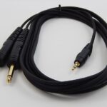 Καλώδιο 2x6.3St M* / 3.5mm St M* Επίχρυσα 1.5M TPC-019