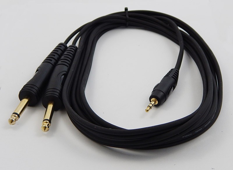 KD347626-1 Καλώδιο 2x6.3St M* / 3.5mm St M* Επίχρυσα 1.5M TPC-019