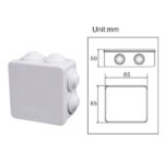 Κουτί Διακλάδωσης εξωτερικό στεγανό 85mm*85mm*50mm ANGA PS-B100C